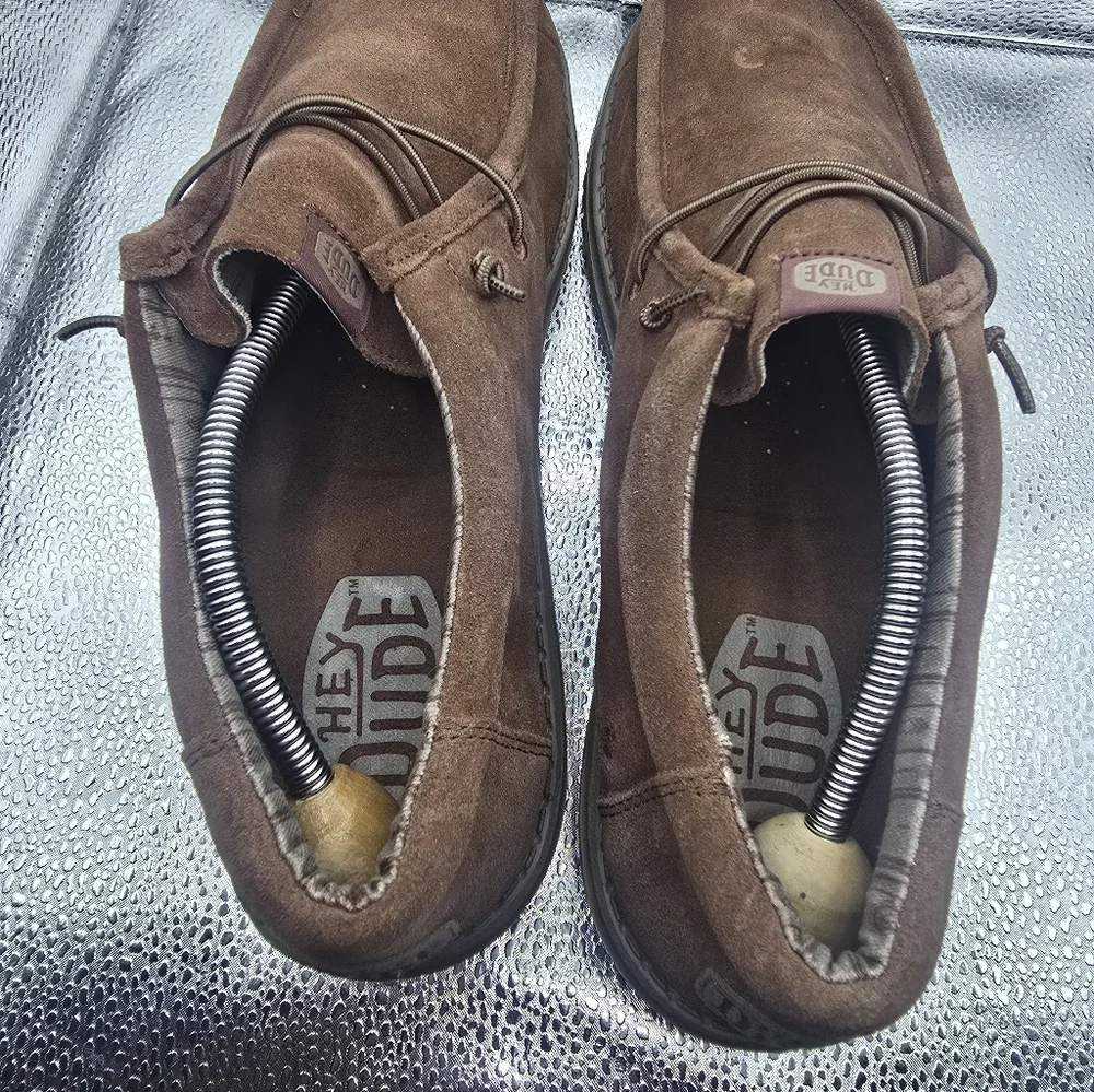 Hey Dude Brown Suede Casual Slip-On Loafers